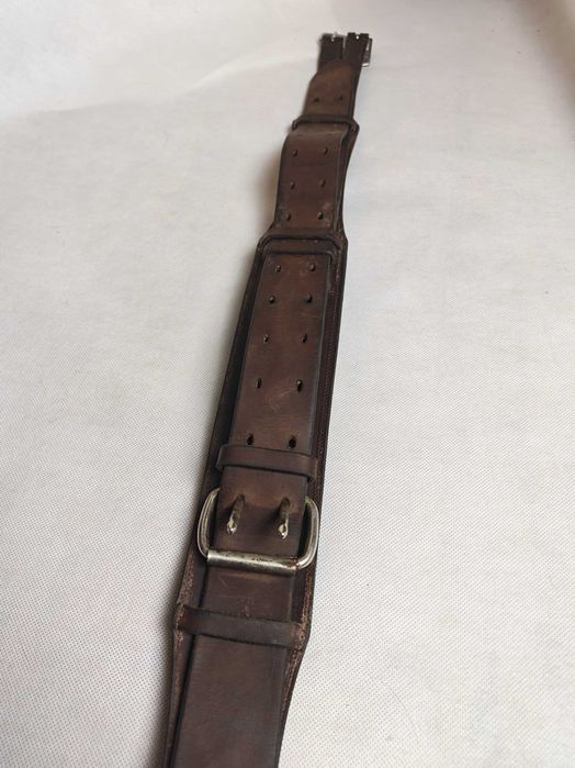 Brązowy, skórzany popręg z regulacją 100- 140 cm