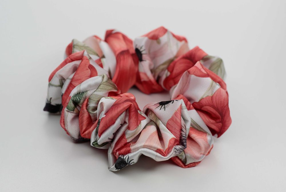 gumka do włosów scrunchie MIDI satynowa frotka