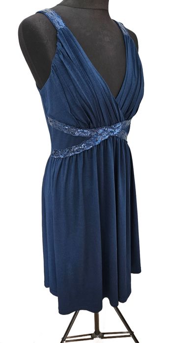 Sukienka Damska Na Ramiączkach Granatowa Cache Cache Rozmiar L