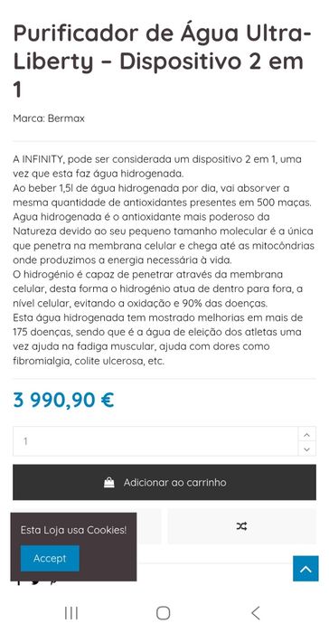 Purificador de Água Ultra-Liberty – Dispositivo 2 em 1, novo na caixa