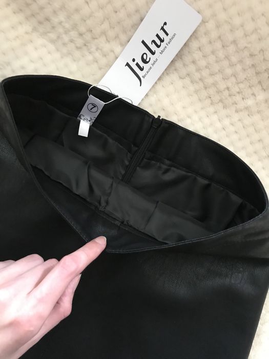 Юбка мини из эко-кожи