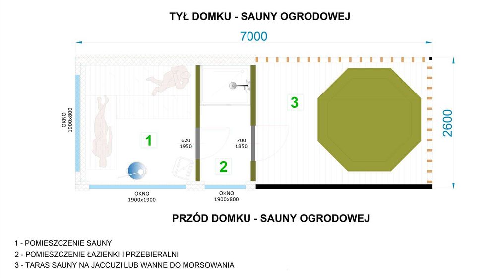 Ekskluzywna sauna fińska DUBAI III – idealna do ogrodu
