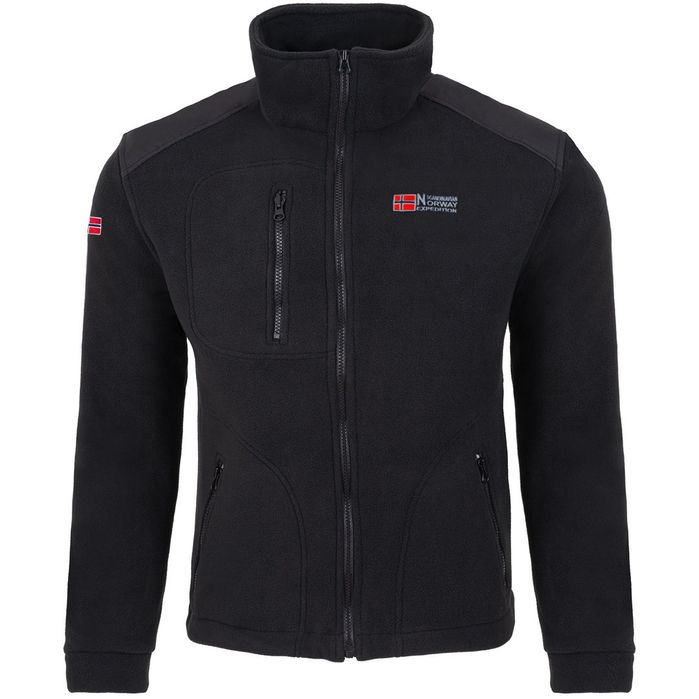 Męski ciepły gruby Polar czarny + wzmocnienia "NORWAY"