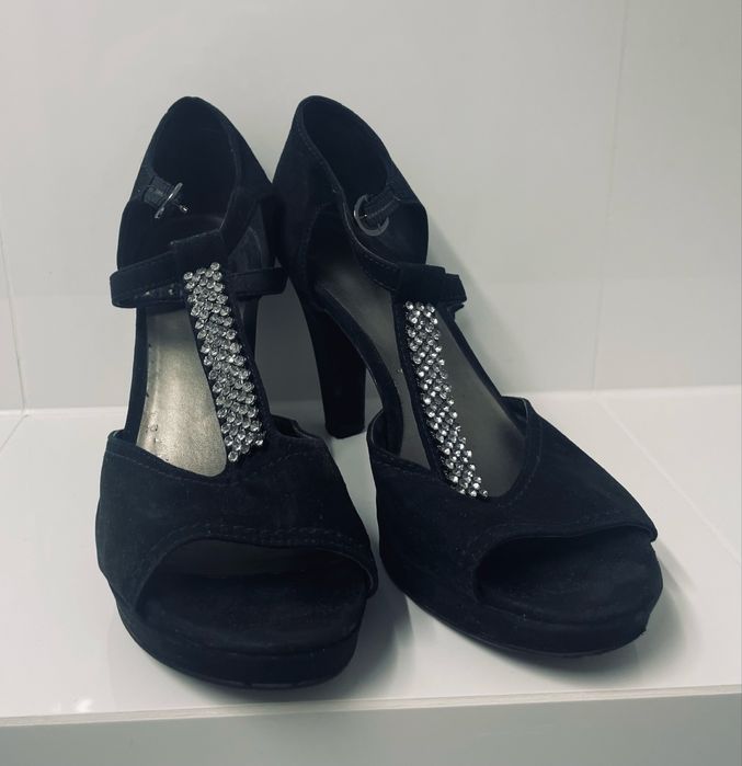 Czarne szpilki cyrkonie 39 Catwalk