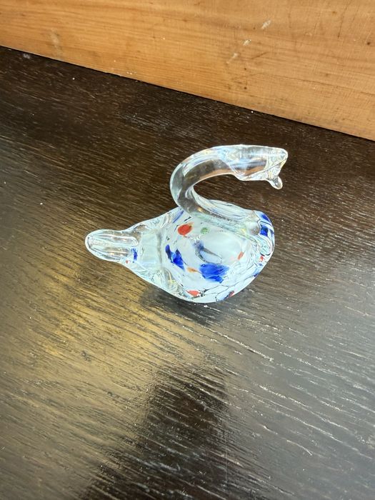 Stary szklany łabędz prl nie ryba N