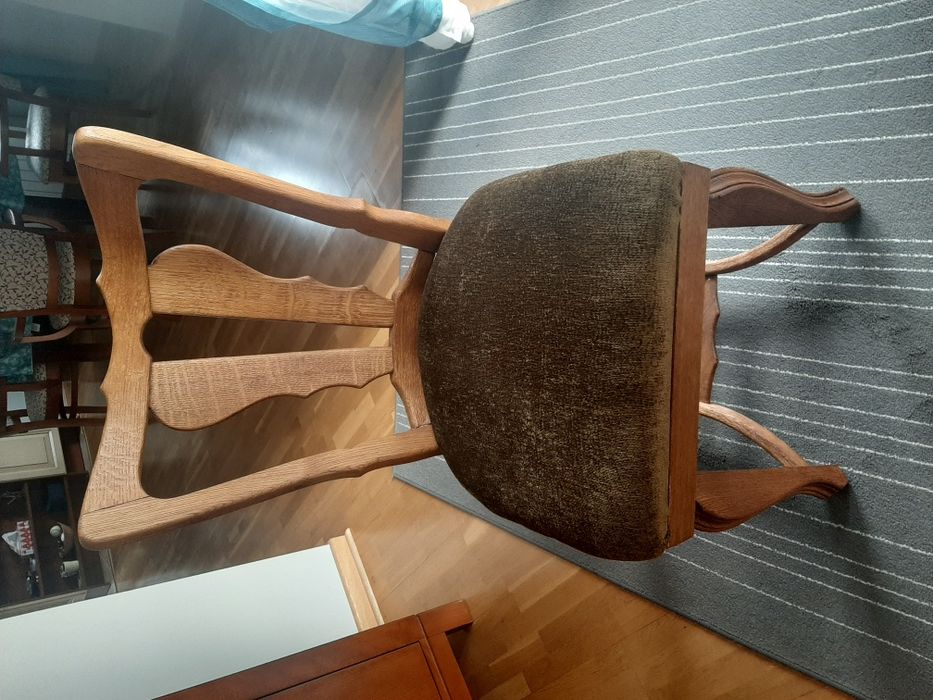 Krzesło plus fotel, dębowe