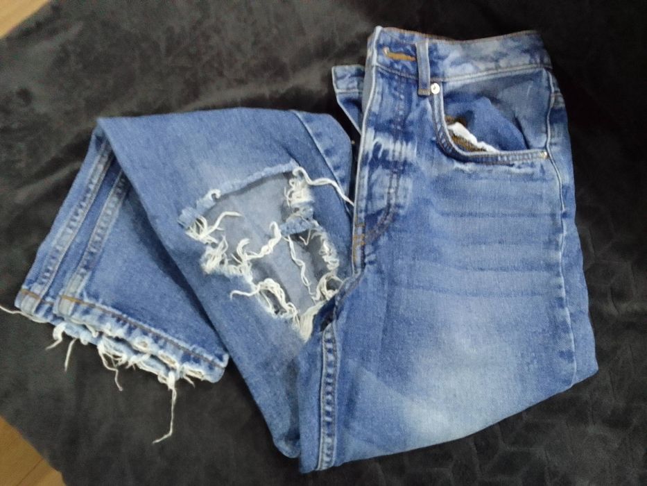 Spodnie jeansowe przetarcia 34 Sinsay XS