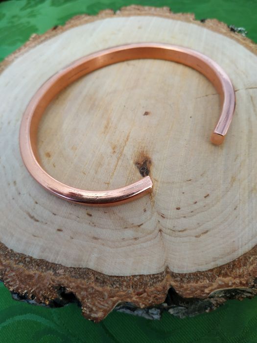 Bardzo gruba męska Miedziana bransoletka zdrowotna Handmade