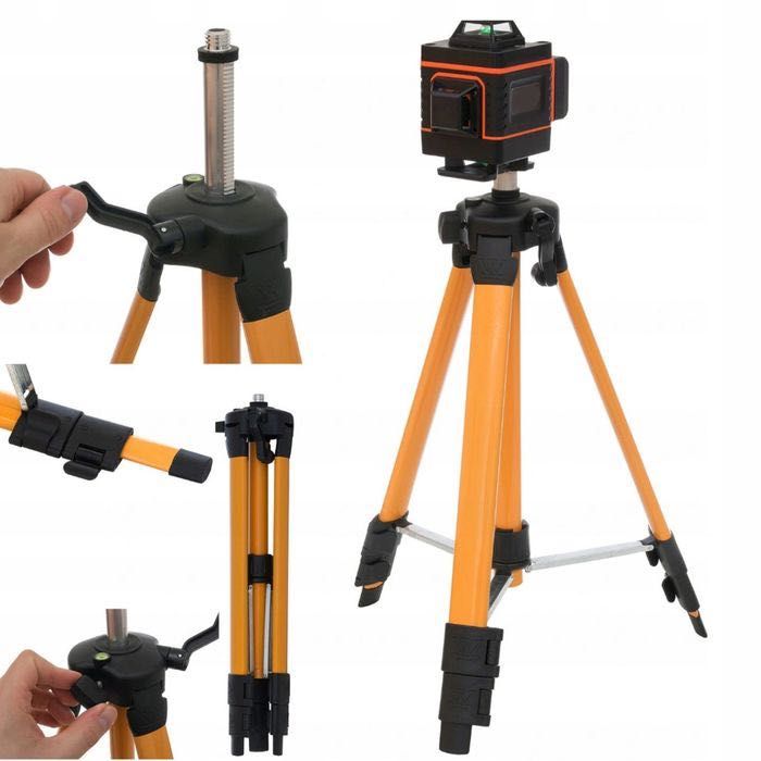Poziomica LASEROWA 4D płaszczyznowa laser krzyżowy + STATYW GRATIS