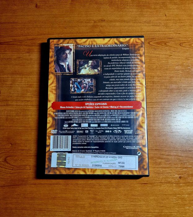 O MERCADOR DE VENEZA (Al Pacino/Jeremy Irons/Joseph Fiennes)