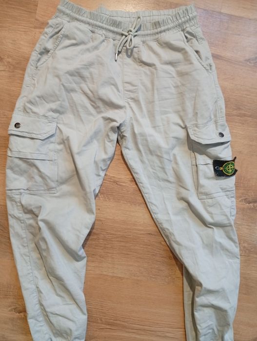 Stone island vintage cargo bawełniane spodnie męskie w stanie idealnym