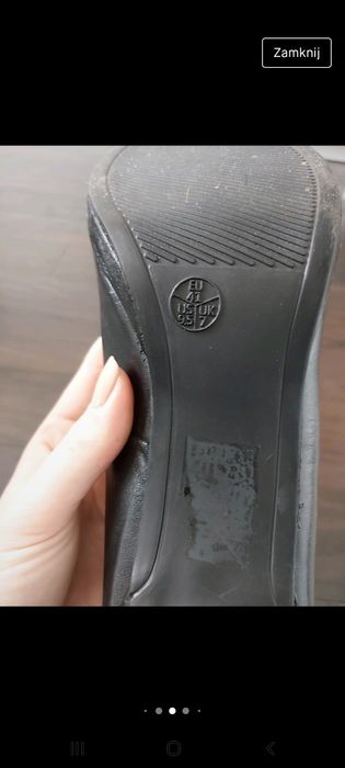 Czarne szpilki czółenka skóra