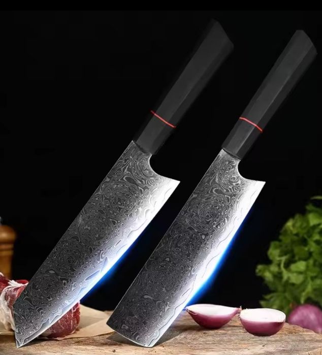 Комплекти кухонных ножей из 100% дамасской стали.