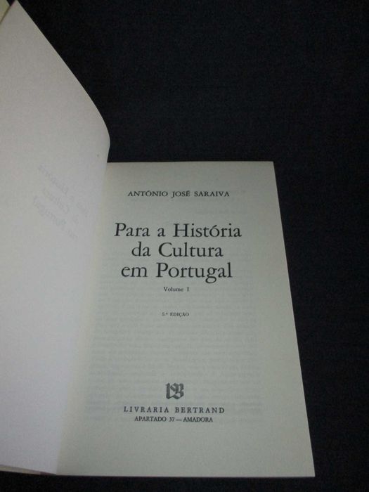 Livros Para a História da Cultura em Portugal António José Saraiva 2 V