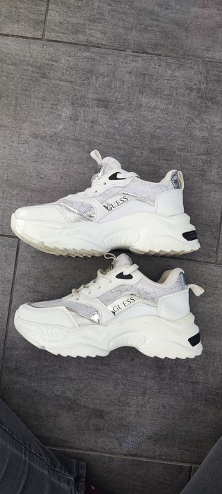 Sneakersy buty sportowe na platformie, rozmiar 37. Białe.