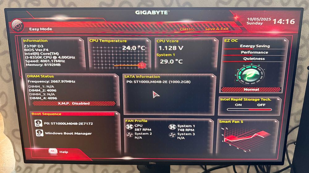 Komputer gamingowy Intel Core i3 8350K 4-rdzeniowy 8GB RAM, monitor