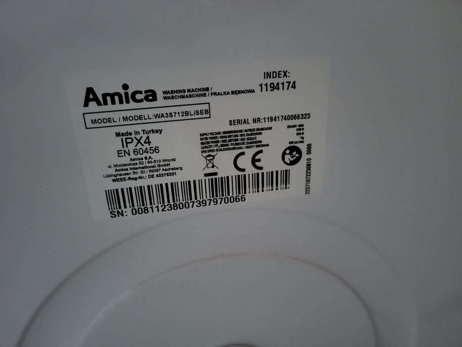 Pralka Amica Slim 7kg
