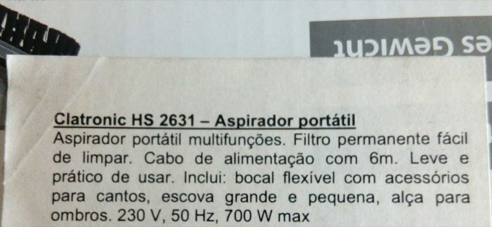 Aspirador portátil - Clatronic HS2631