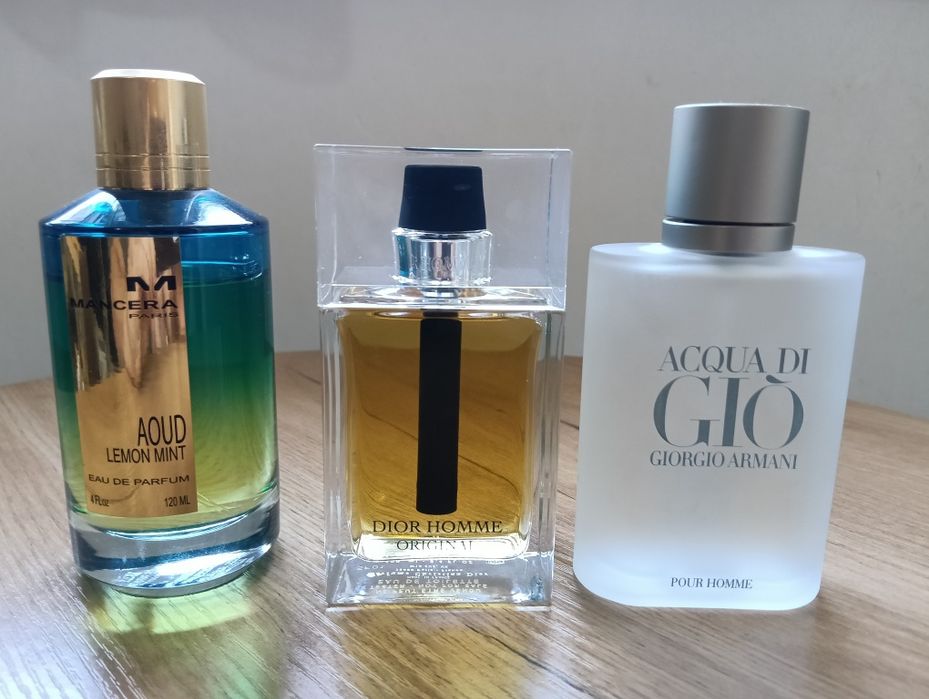 Dior Homme Oryginal 100ml Giorgio Armani Acqua Di Gio 100ml Mancera Oud Lemon Mint 120ml