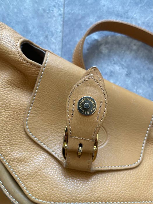 Вінтажна жіноча сумочка Longchamp, шкіряна satchel bag.