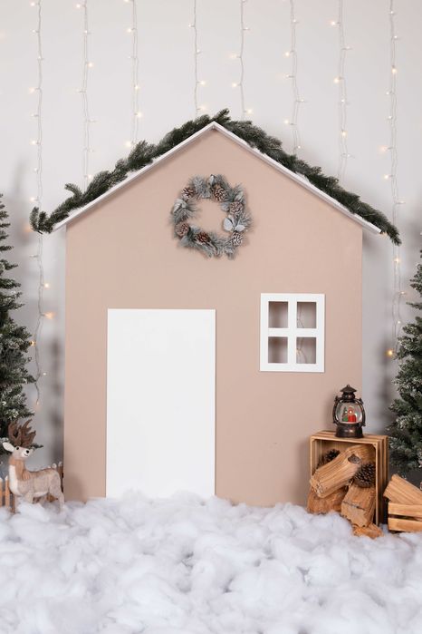 Casa de madeira - Cenário de Natal