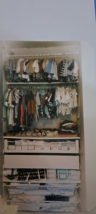 Armários pax ikea 150x236x35 com gavetas, prateleiras, portas espelho