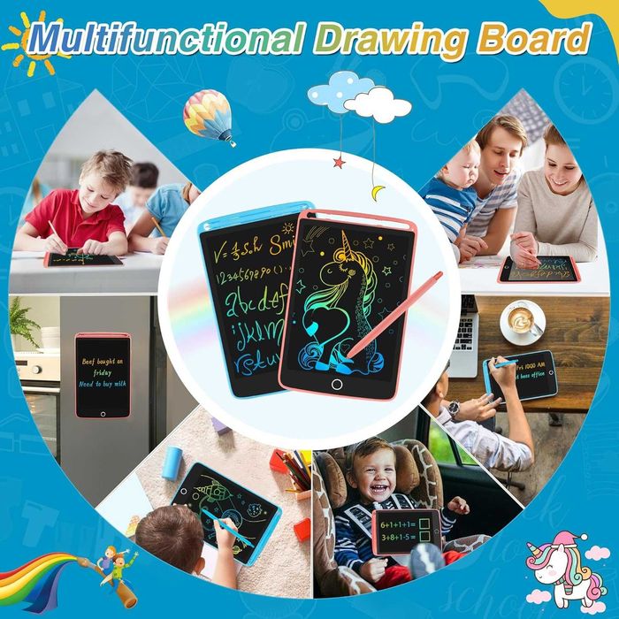 Tablet Lcd Escrita e desenho Pack de 2 Rosa e Azul acessórios Natal