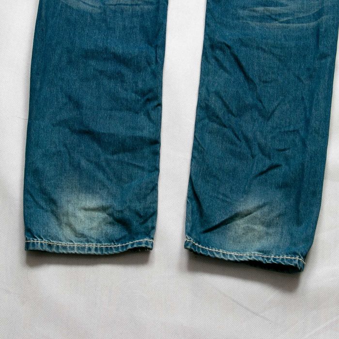 Blue Monkey y2k spodnie jeansowe 34/32us biodrówki hafty przetarcia