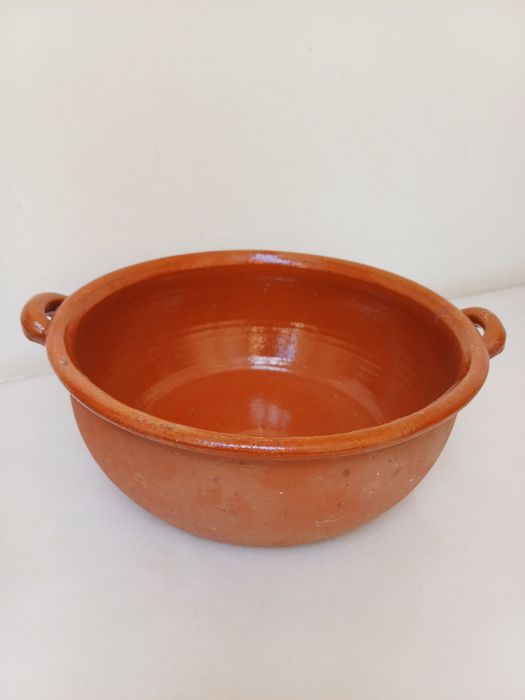 Tigela de barro grande alentejana e antiga com pegas