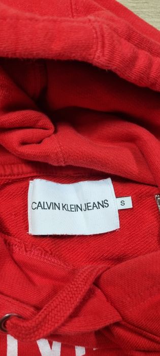 Bluza damska Calvin Klein Jeans, CK, crop top, logo, krótka, hoodie