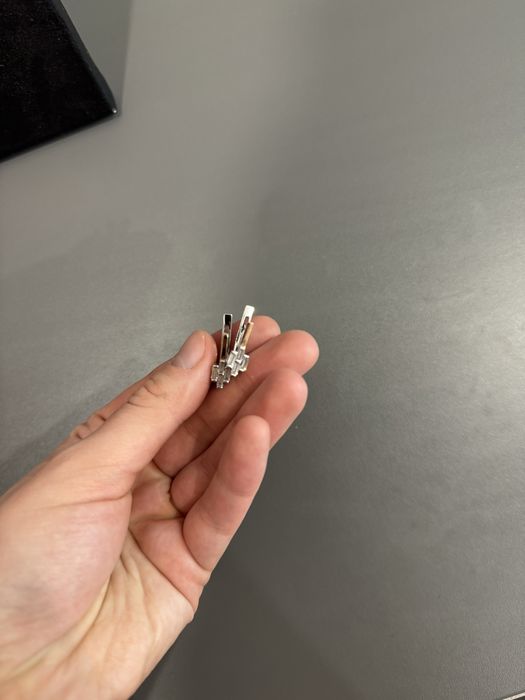 Комплект срібні каблучка з фіанітами  + сережки