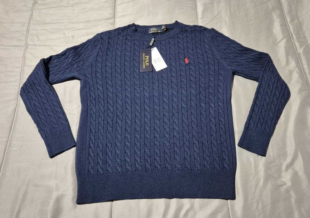 Camisola de malha trançada Ralph Lauren – azul - tamanho S