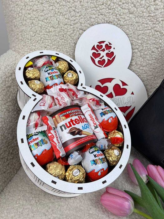 Сладкий бокс с конфетами на подарок для любимой, ребенка, жены, мамы
