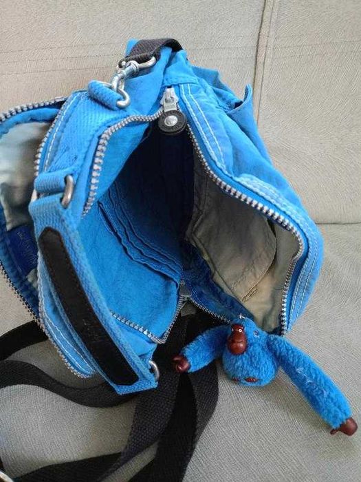 Оригінальна сумка Kipling sky blue з фірмовою мавпочкою