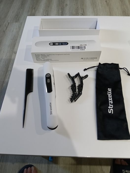 Bezprzewodowa prostownica i lokówka 2 w 1 marki Straxelle.