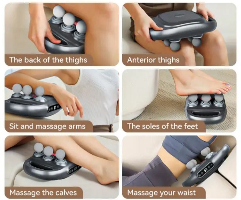 Массажер высокочастотный перкуссионный для тела на 6 головок 20 скорос