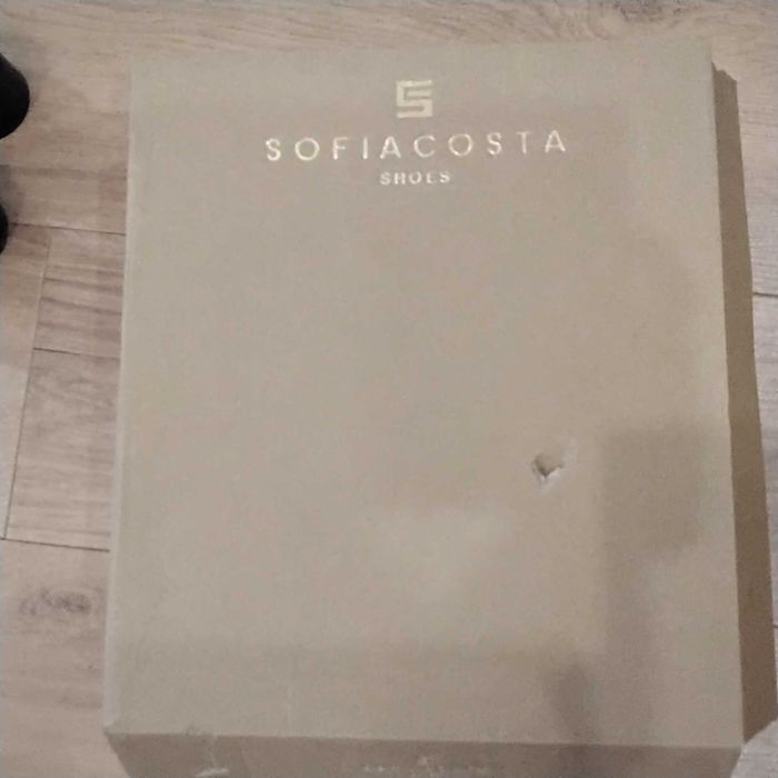 Botins Sofia Costa, branco verniz, 39