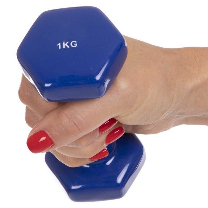 Вінілові металеві гантелі 0,5/1/1,5/2/3/4/5кг прогумовані для фітнеса