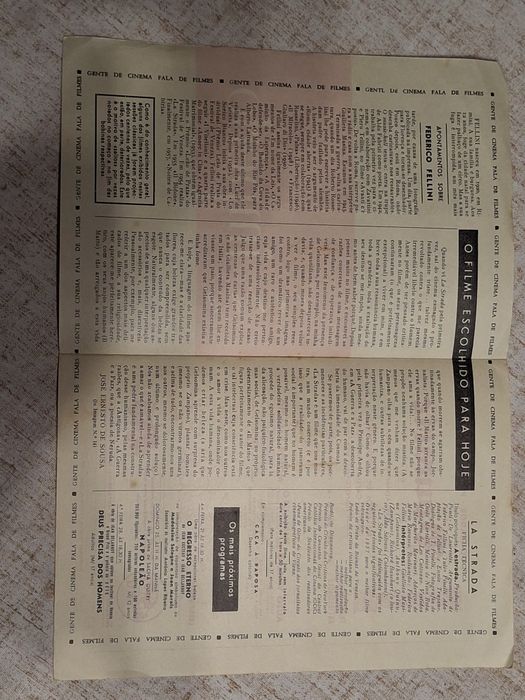 Programa vintage cinema Império Fellini la strada