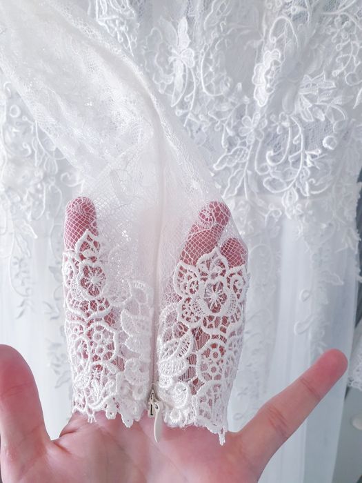 Suknia ślubna XS/S śmietankowa rustykalna boho