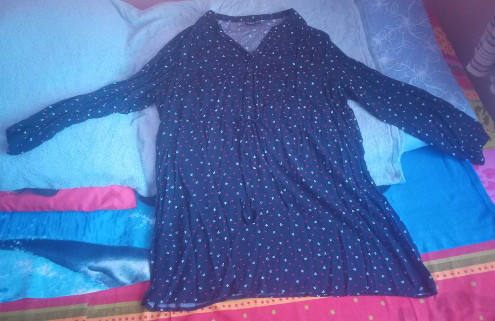 Sukienka damska granatowa w serca i kotwice r. XL
