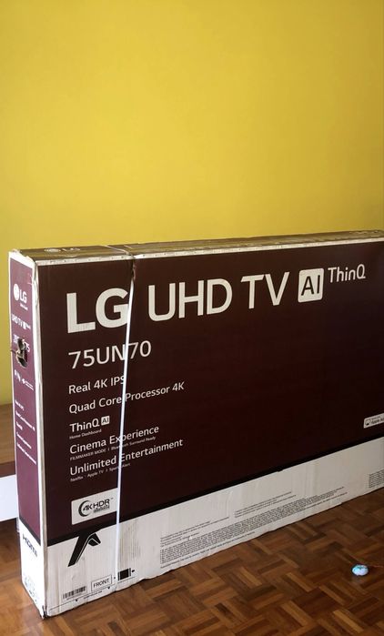 75 POLEGADAS: TV LG Ultra HD/HDR 4K AI ThinQ (com garantia estendida)