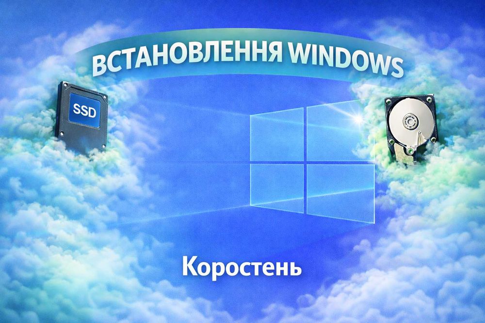 Встановлення Windows, чистка, апгрейд ноутбуків, ПК. Коростень