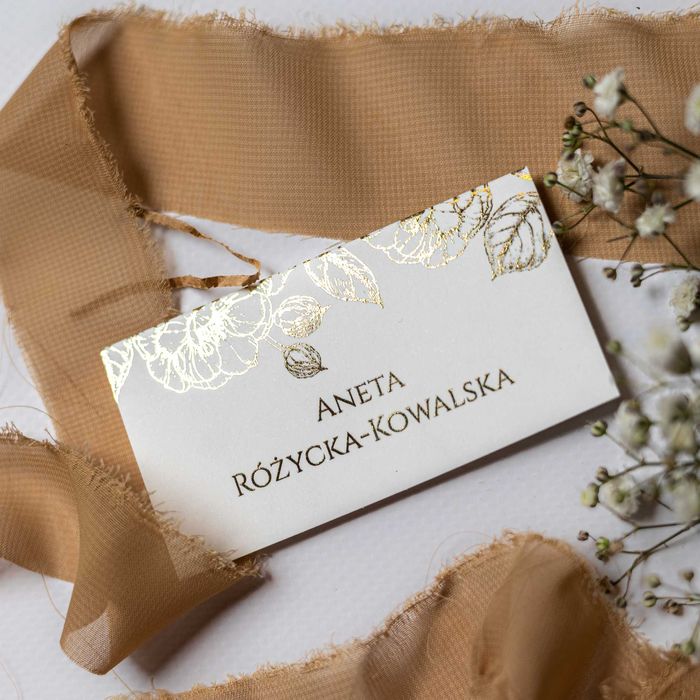 Winietki na stół weselny w stylu GLAMOUR golden rose