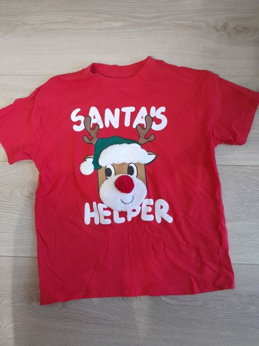 T-shirt koszulka z krótkim rękawem swieta mikołaj rozm.134