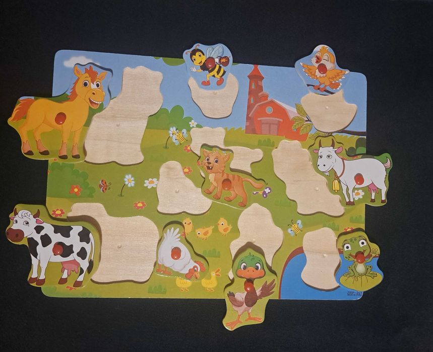 Puzzle dla dzieci Układanka-puzzle-wkładanka z uchwytami