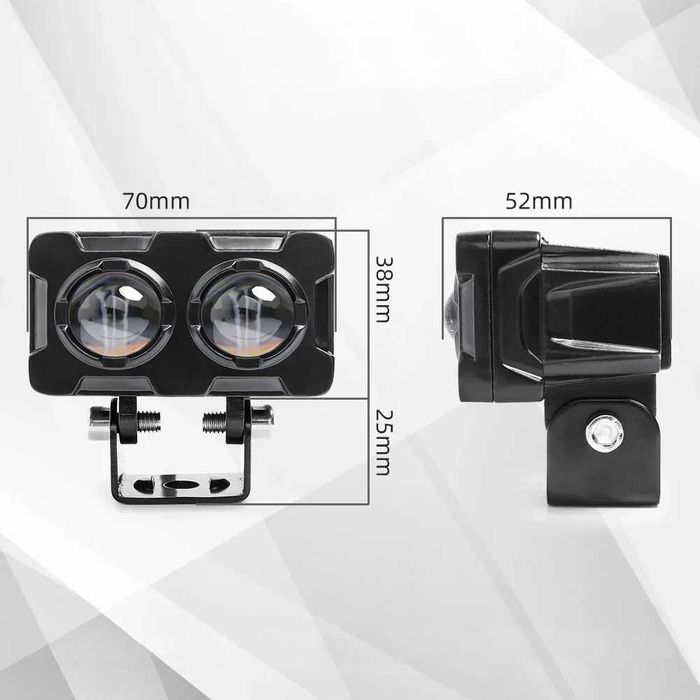 Faróis Auxiliares LED Duplos Bicolor - Branco e Amarelo 60W