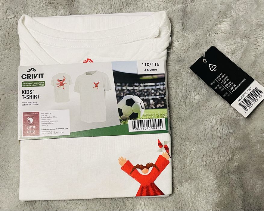 Koszulka dziewczęca, t-shirt KIBICKA 110-116 cm, 4-6 lat