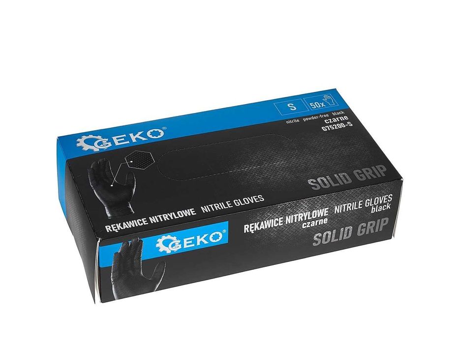 Rękawice nitrylowe SOLID GRIP 50szt. r. S czarne