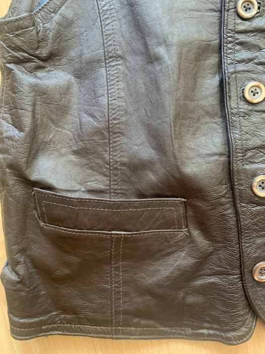 Kamizelka skorzana, braz, rozm. L